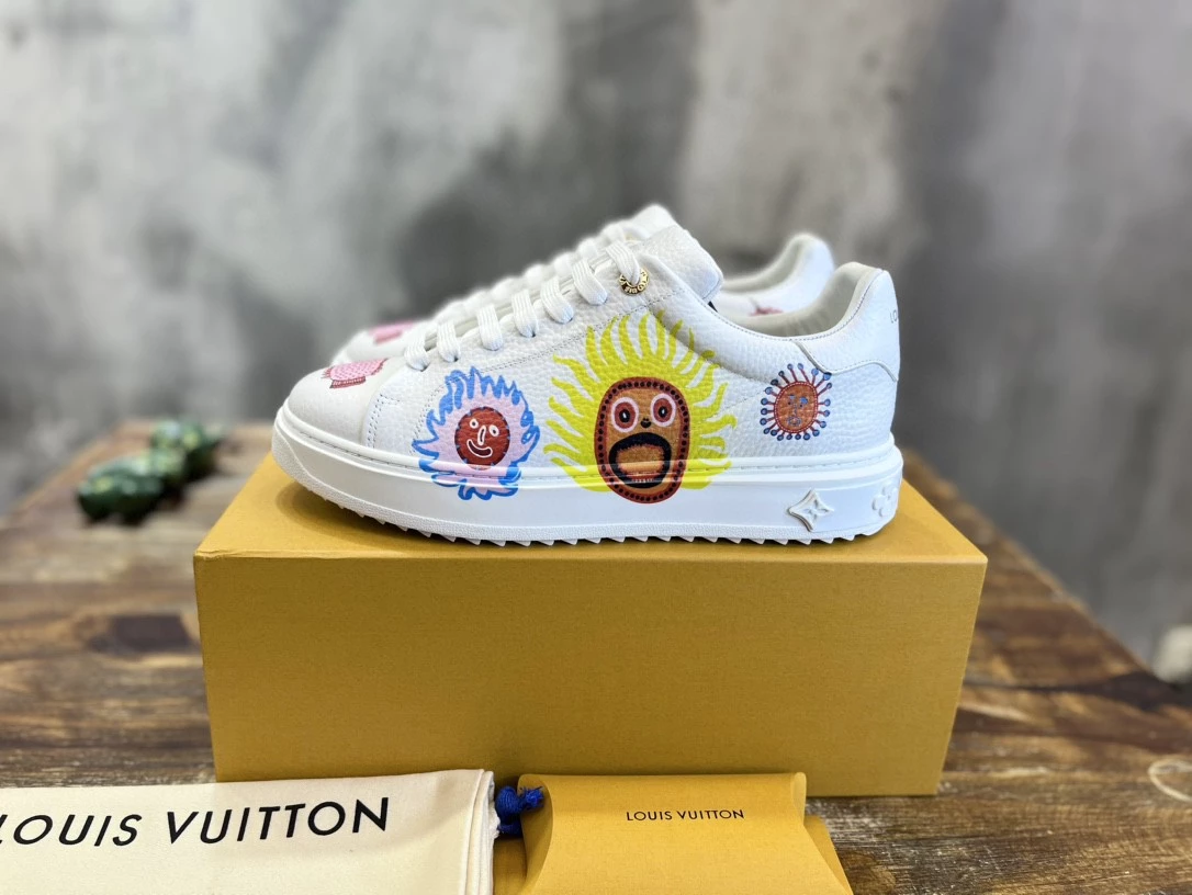 LOUIS VUITTON X YAYOI KUSAMA TIME OUT SNEAKERS IN WHITE – LSVT350 - DEEPREPS
