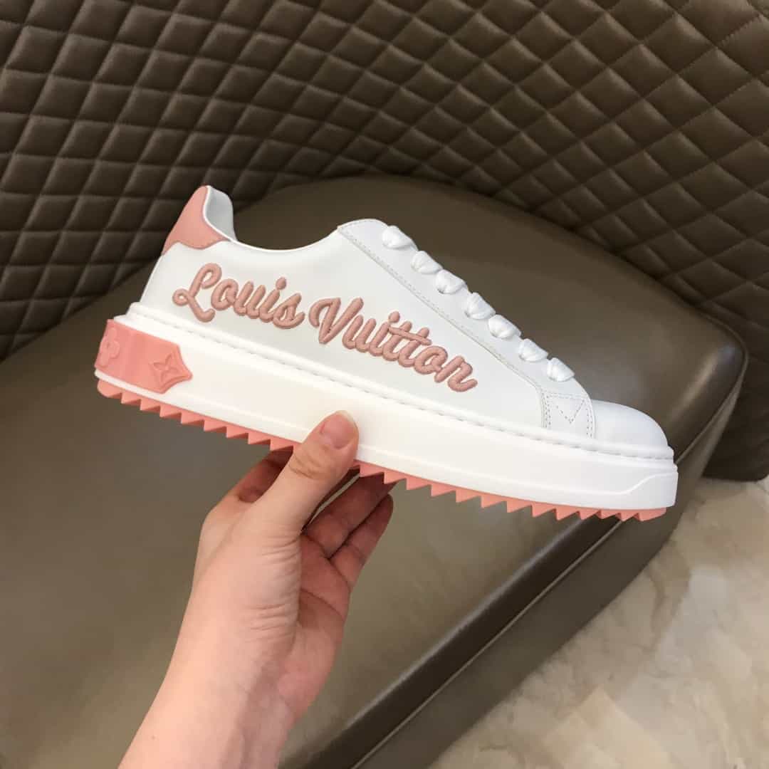 LOUIS VUITTON WOMEN S TIME OUT SNEAKER WHITE/PINK FOR WOMEN   LV31 - DEEPREPS
