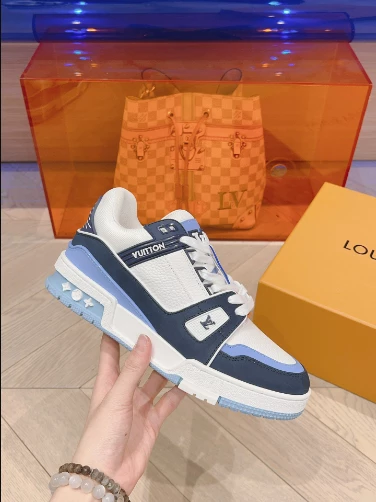 LOUIS VUITTON TRAINER SNEAKERS IN WHITE AND BLUE – LSVT330 - DEEPREPS