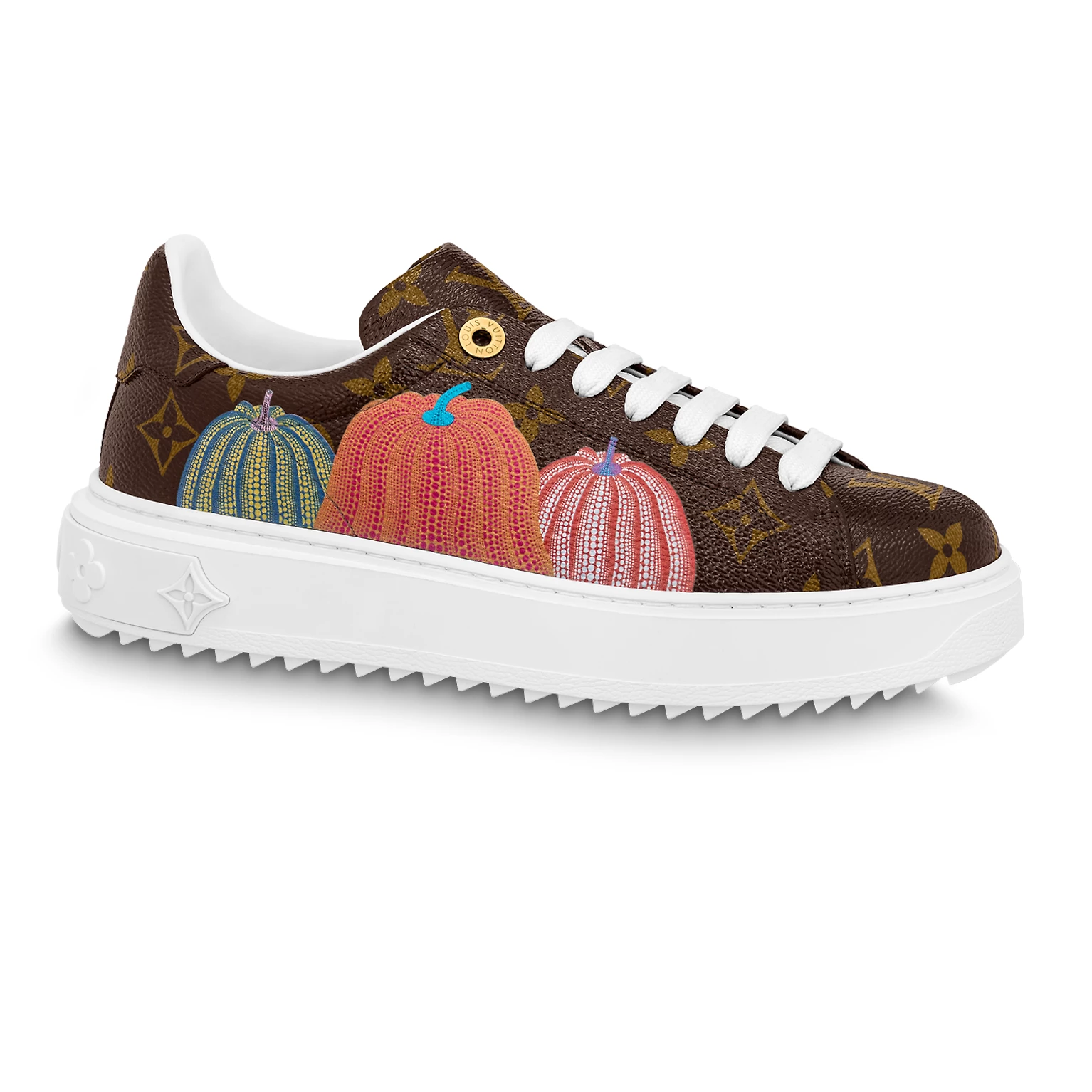 LOUIS VUITTON X YAYOI KUSAMA TIME OUT SNEAKERS IN BROWN – LSVT351 - DEEPREPS