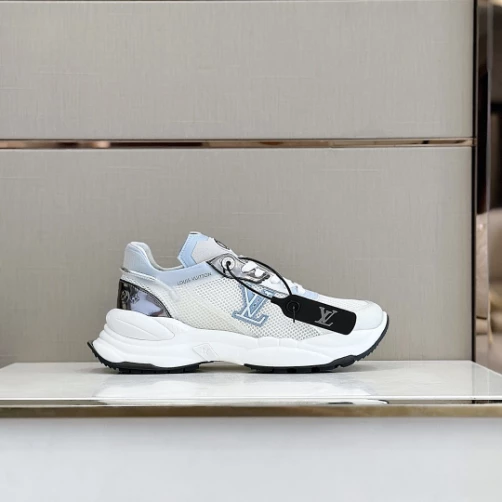 LOUIS VUITTON RUN 55 SNEAKERS IN WHITE AND BLUE – LSVT356 - DEEPREPS