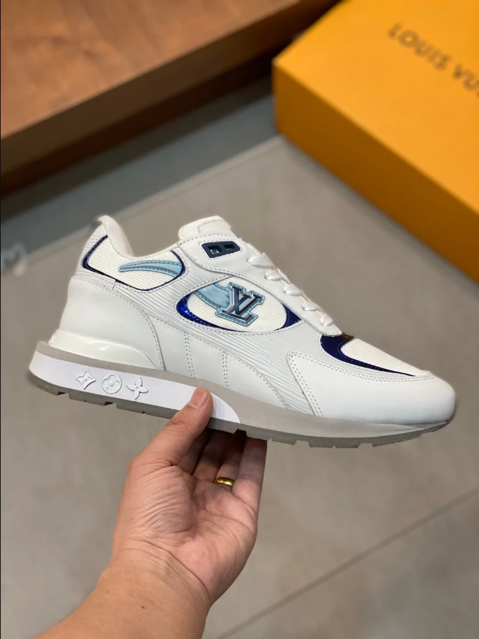 LOUIS VUITTON RUN AWAY SNEAKERS IN WHITE AND BLUE  – LSVT360 - DEEPREPS