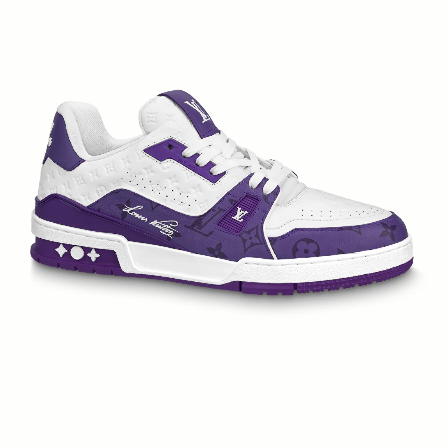 LOUIS VUITTON TRAINE SNEAKERS IN WHITE AND PURPLE – LSVT383 - DEEPREPS