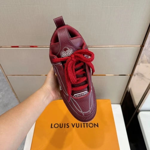 LOUIS VUITTON SKATE SNEAKERS IN BORDEAUX RED   LSVT326 - DEEPREPS