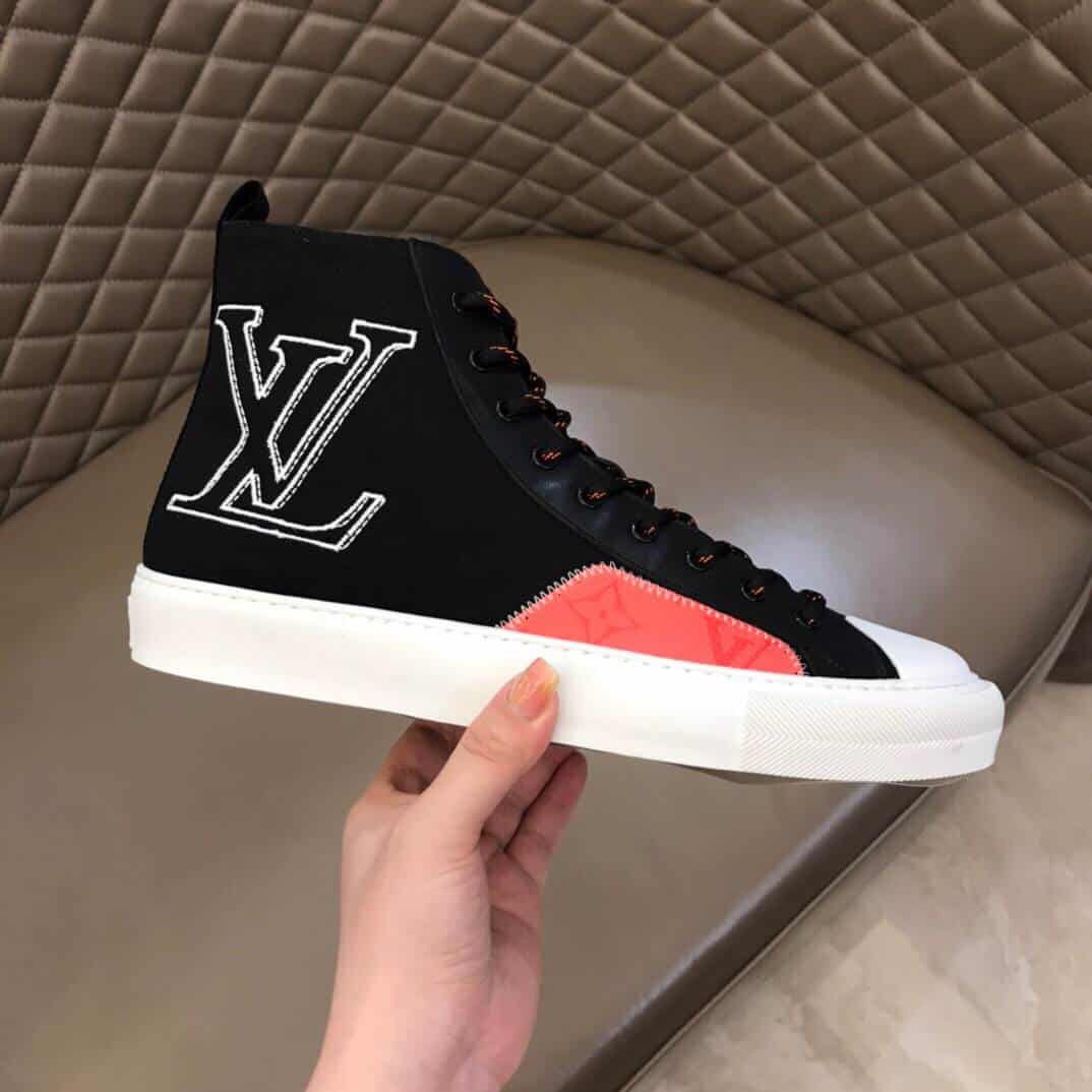 LOUIS VUITTON TATTOO HIGH TOP BLACK SNEAKER   LV77 - DEEPREPS
