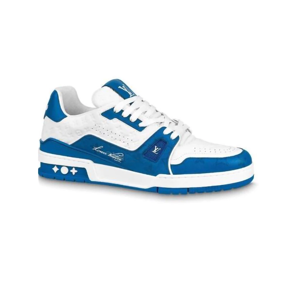 LOUIS VUITTON TRAINE SNEAKERS IN WHITE AND BLUE – LSVT385 - DEEPREPS