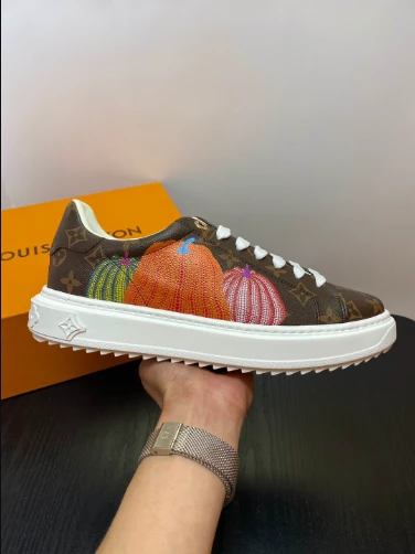 LOUIS VUITTON X YAYOI KUSAMA TIME OUT SNEAKERS IN BROWN – LSVT351 - DEEPREPS