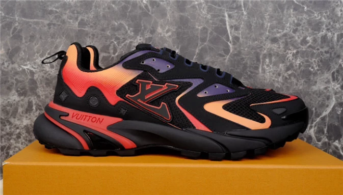 LOUIS VUITTON RUNNER TATIC SNEAKERS IN BLACK AND ORANGE – LSVT347 - DEEPREPS