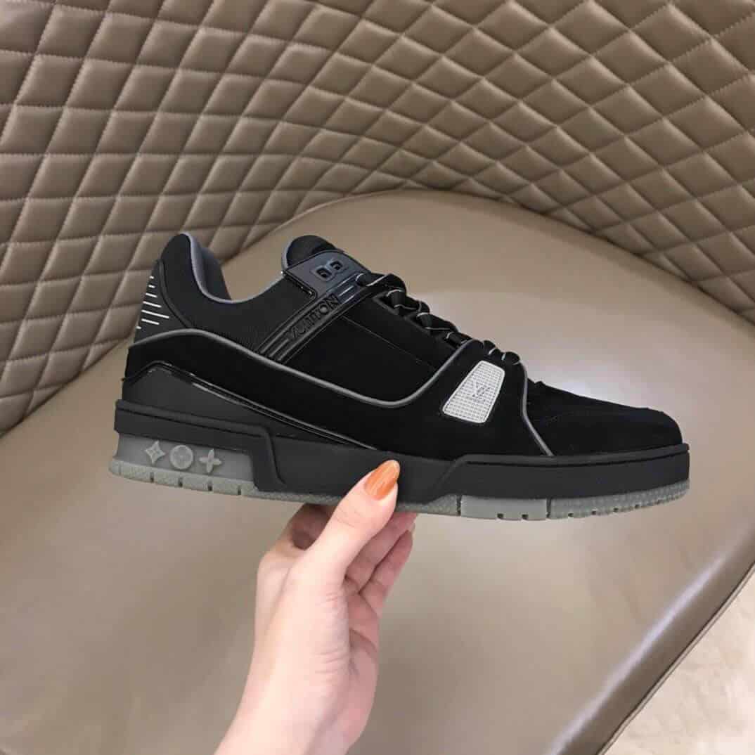 LOUIS VUITTON LV 408 TRAINERS IN SUEDE   GRAY FLANNEL   LV222 - DEEPREPS