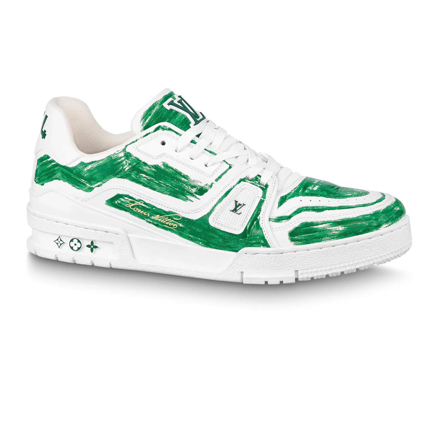 LOUIS VUITTON TRAINER SNEAKERS IN GREEN AND WHITE – LSVT342 - DEEPREPS