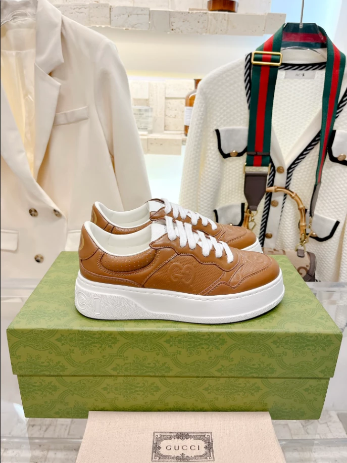 GUCCI SCREENER GG SNEAKERS BEIGE AND EBONY ORIGINAL GG CANVAS – GC177 - DEEPREPS