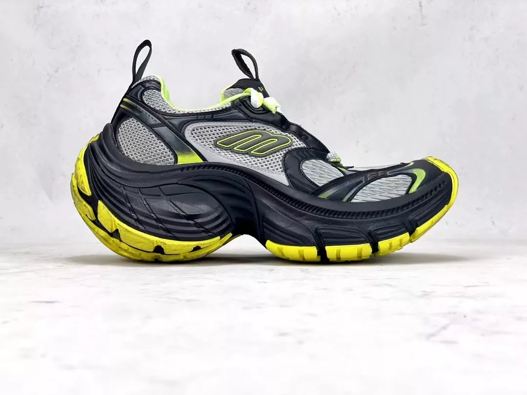 BALENCIAGA MEN S 10XL SNEAKER IN GREY/YELLOW   BB272 - DEEPREPS