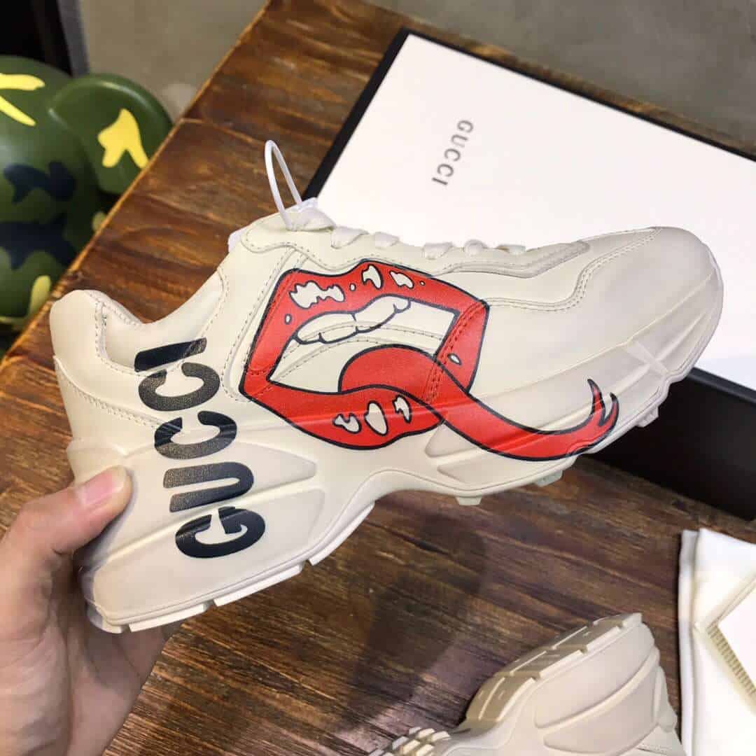GUCCI RHYTON SNEAKER WITH MOUTH PRINT - DEEPREPS
