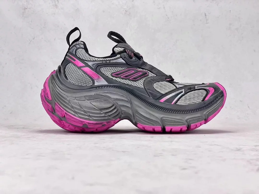 BALENCIAGA WOMEN S 10XL SNEAKER IN GREY/PINK/BLACK   BB275 - DEEPREPS
