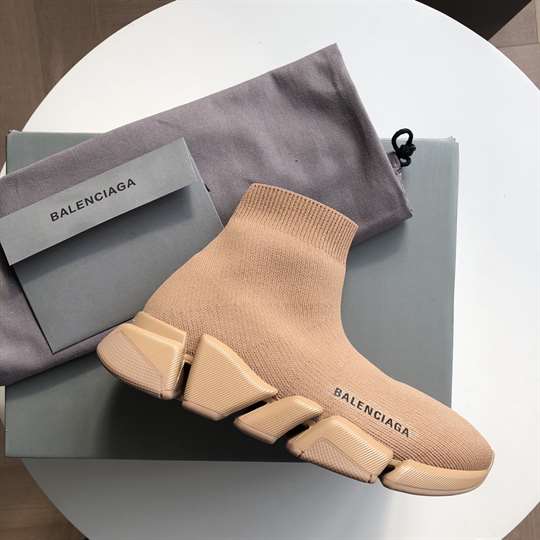 BALENCIAGA  MEN S SPEED 2.0 SNEAKER IN BEGIE   BB141 - DEEPREPS