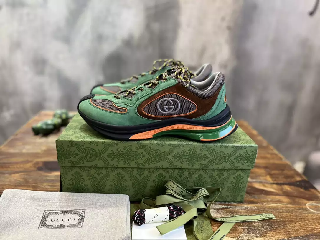 GUCCI RUN SNEAKERS IN GREEN – GC163 - DEEPREPS