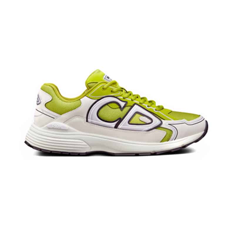 DIOR B30 SNEAKER YELLOW MESH AND WHITE TECHNICAL FABRIC   CD87 - DEEPREPS