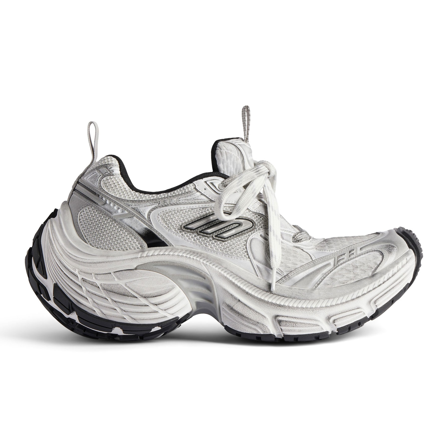 BALENCIAGA MEN S 10XL SNEAKER IN WHITE/BLACK/GRIS   BB273 - DEEPREPS