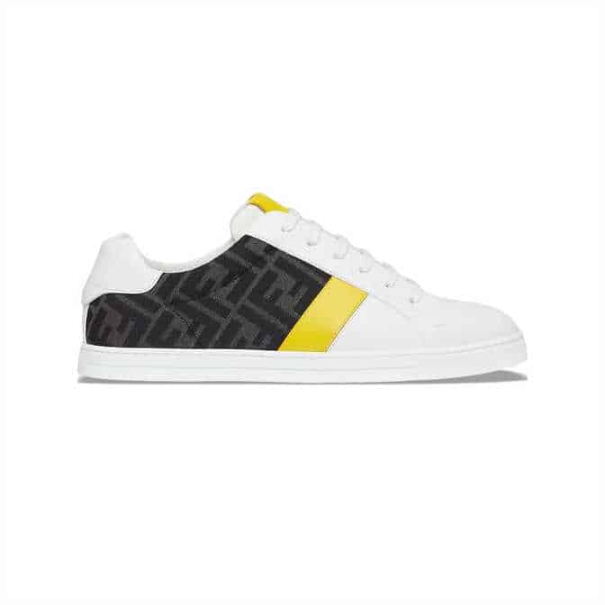 FENDI FF LOGO PRINT LOW-TOP SNEAKERS   FD17 - DEEPREPS