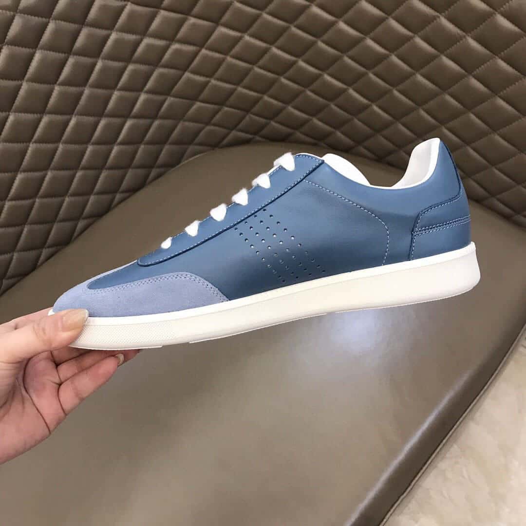 DIOR B01 SNEAKER BLUE SMOOTH CALFSKIN AND SUEDE WITH DIOR AND SHAWN SIGNATURE   CD57 - DEEPREPS