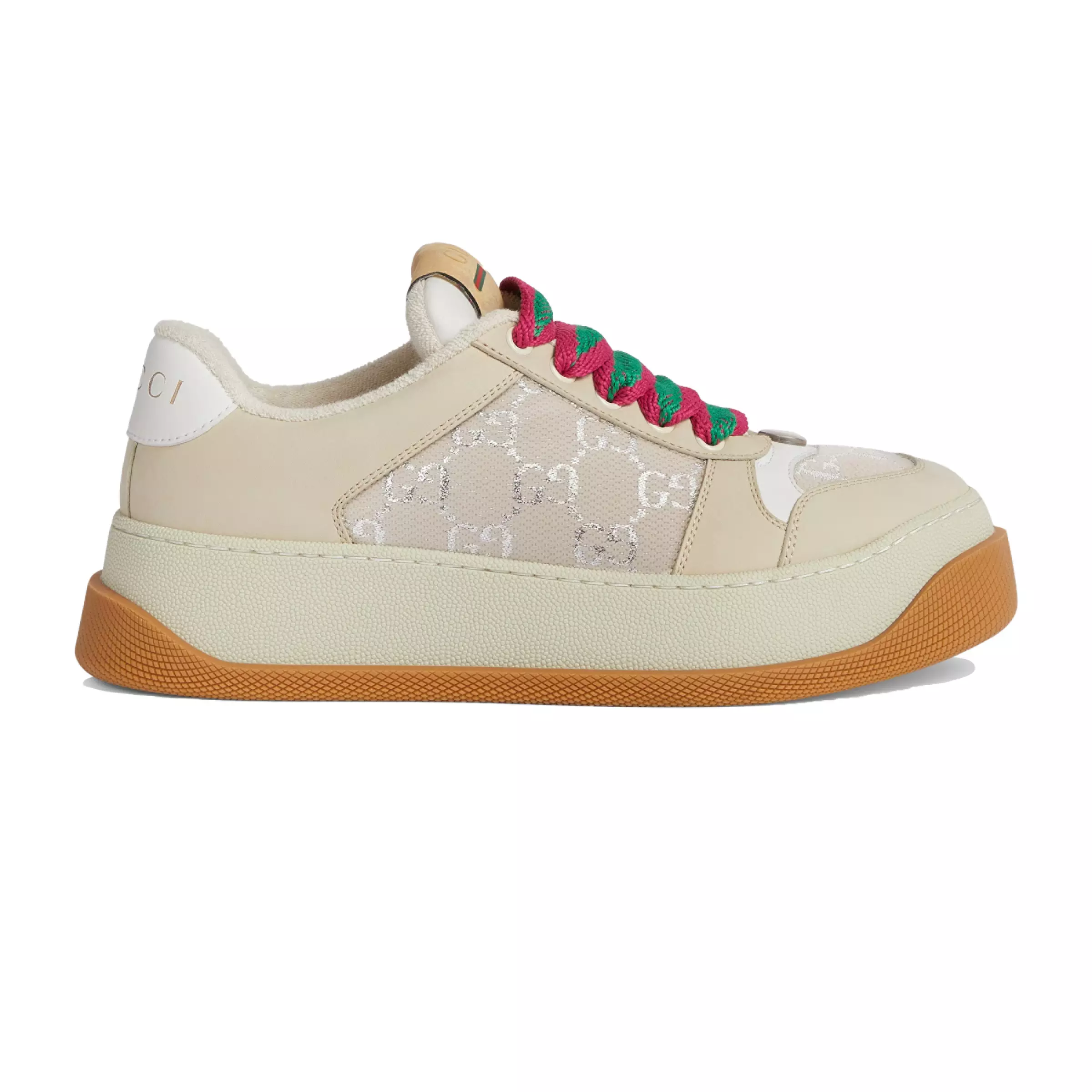 GUCCI SCREENER TRAINER SNEAKERS WHITE GG LAME CANVAS – GC173 - DEEPREPS