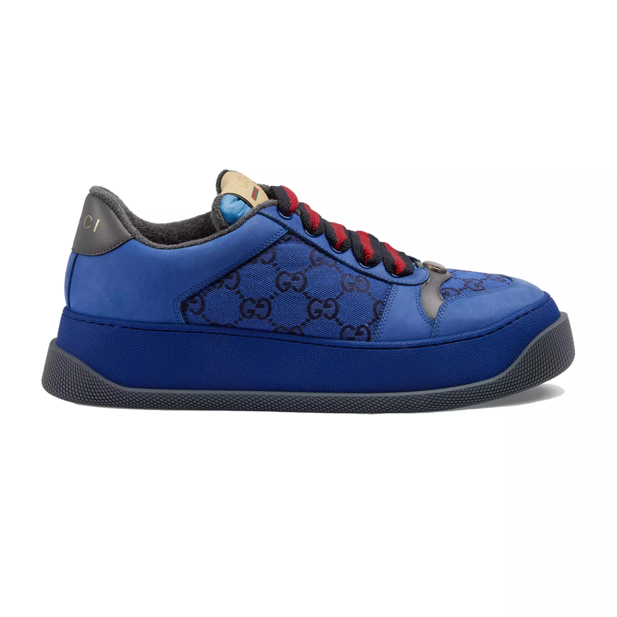 GUCCI SCREENER GG SNEAKERS BLUE AND BLACK GG CANVAS – GC175 - DEEPREPS