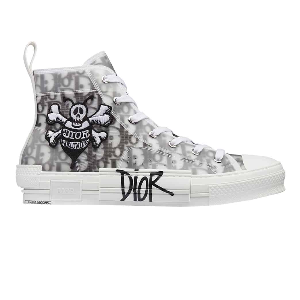 B23 HIGH-TOP SNEAKER WITH DIOR AND SHAWN BEE EMBROIDERY PATCH - DEEPREPS