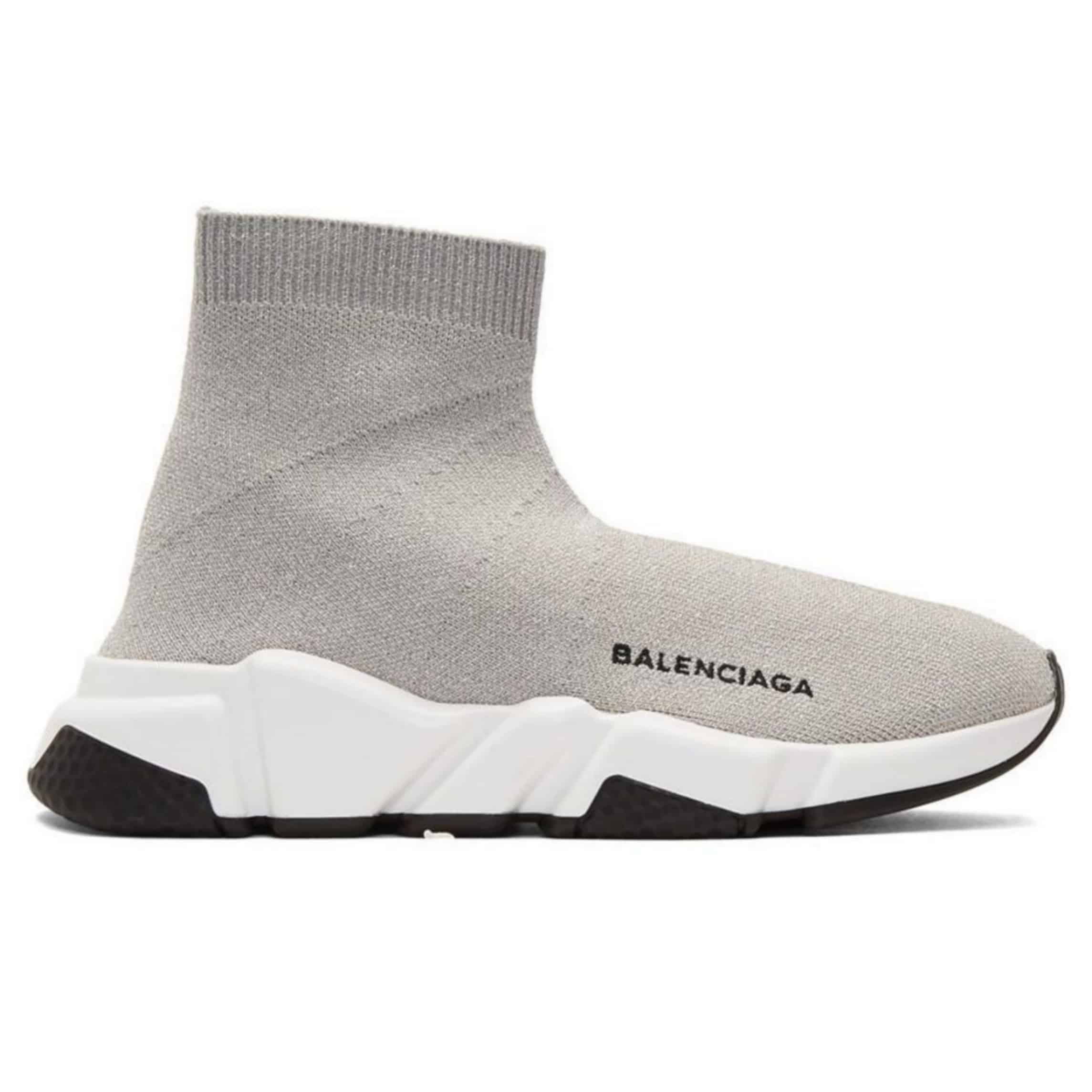BALENCIAGA SPEED TRAINER METALLIC SILVER LUREX   BB18 - DEEPREPS
