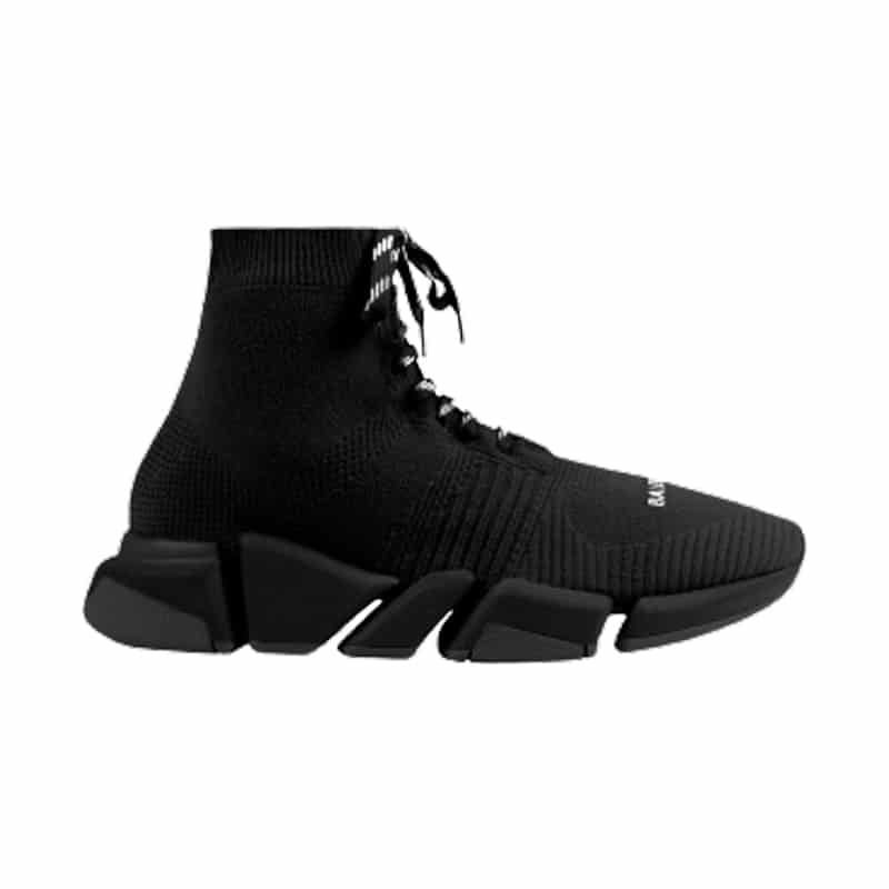 BALENCIAGA  MEN S SPEED 2.0 LACE-UP SNEAKER IN BLACK   BB155 - DEEPREPS
