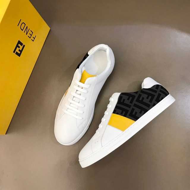 FENDI FF LOGO PRINT LOW-TOP SNEAKERS   FD17 - DEEPREPS