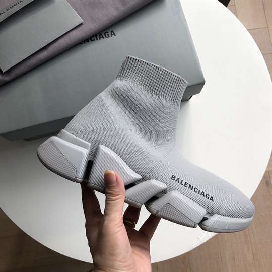 BALENCIAGA SPEED 2.0 SNEAKER IN GREY RECYCLED KNIT   BB142 - DEEPREPS