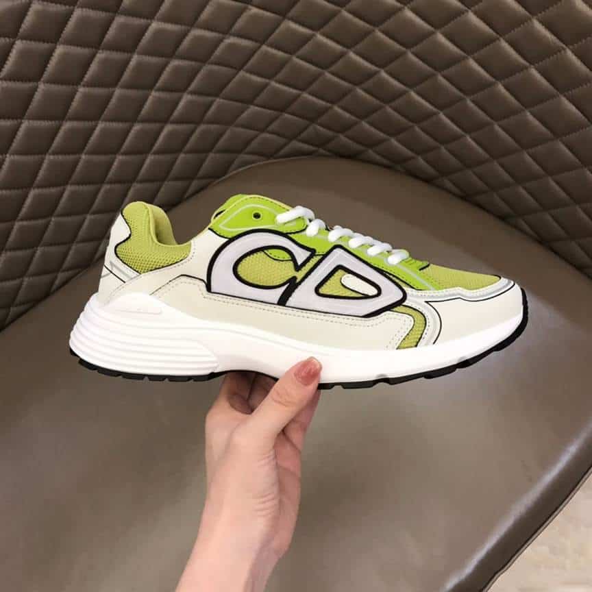 DIOR B30 SNEAKER YELLOW MESH AND WHITE TECHNICAL FABRIC   CD87 - DEEPREPS