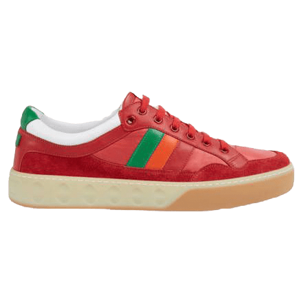 GUCCI MEN S RED LEATHER AND NYLON SNEAKERS   GC62 - DEEPREPS