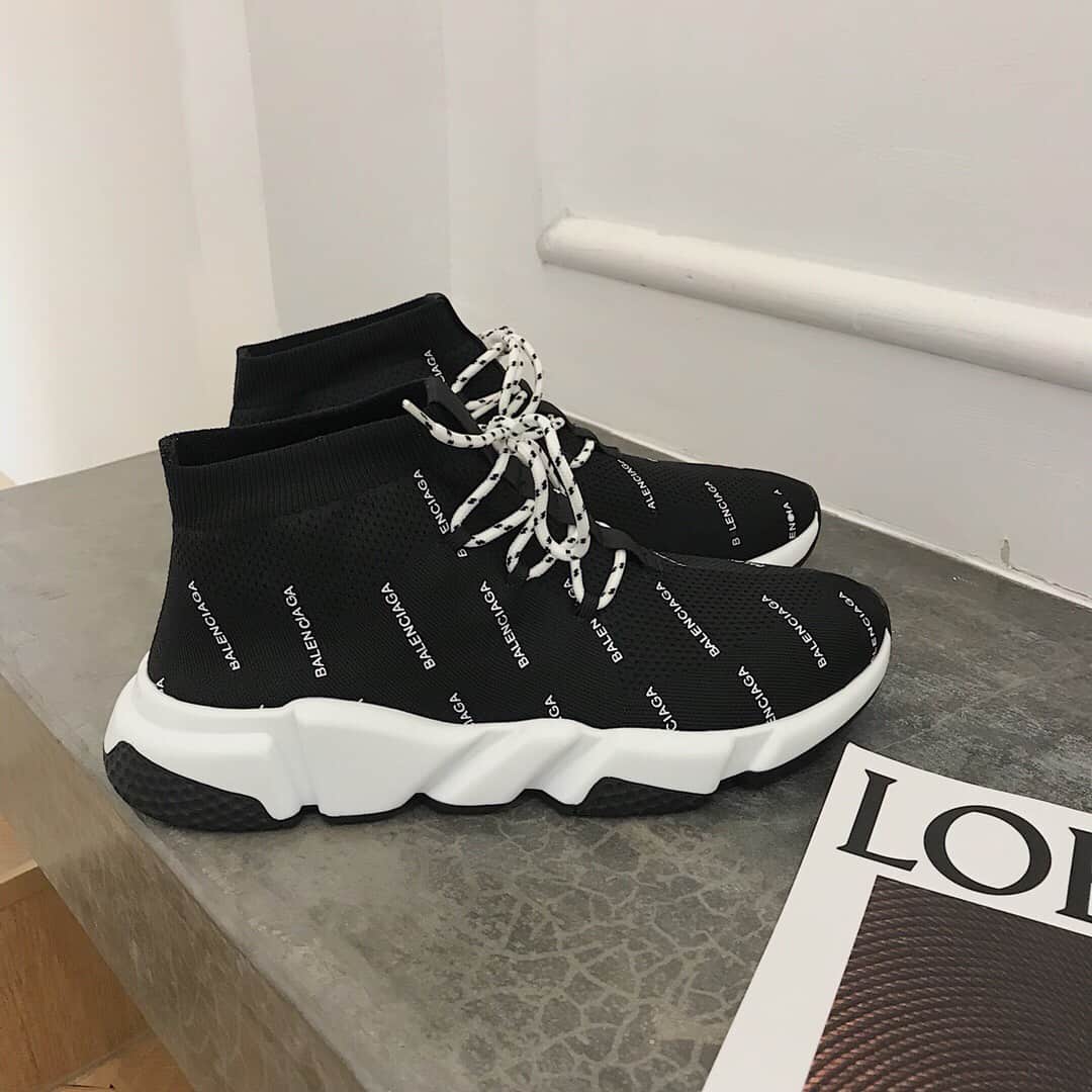 BALENCIAGA  MEN S SPEED LOGO-PRINT SNEAKER    BB166 - DEEPREPS