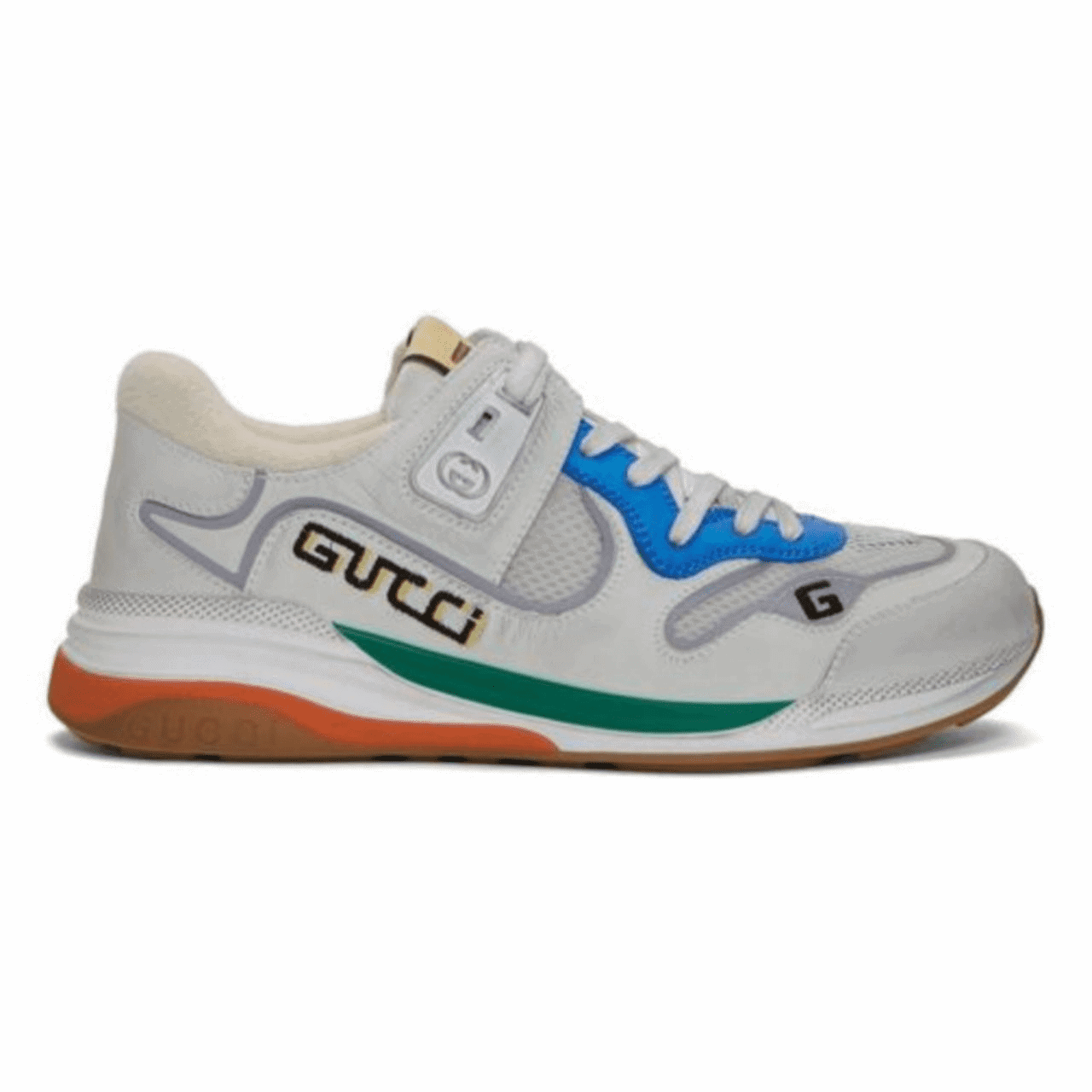 GUCCI G LINE SNEAKERS IN LEATHER AND MESH WITH EMBROIDERED LOGO   GC117 - DEEPREPS