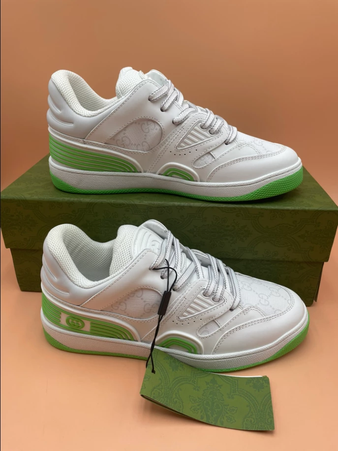 GUCCI BASKET SNEAKERS IN GREEN AND WHITE – GC181 - DEEPREPS