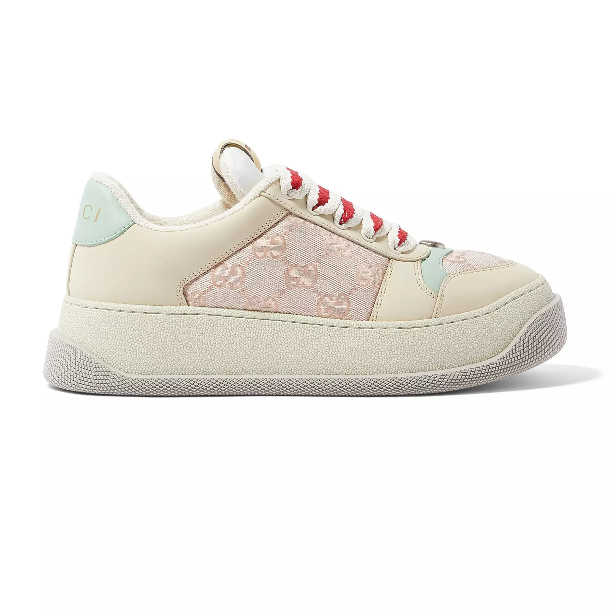 GUCCI SCREENER TRAINER SNEAKERS IN BEIGE AND PINK – GC170 - DEEPREPS