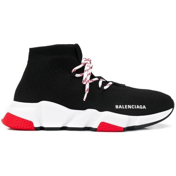 BALENCIAGA SPEED TRAINER LACE UP BLACK RED   BB015 - DEEPREPS