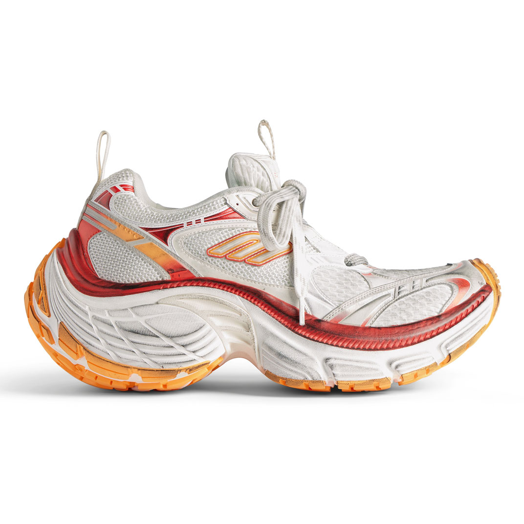 BALENCIAGA WOMEN S 10XL SNEAKER IN WHITE/RED/ORANGE   BB276 - DEEPREPS