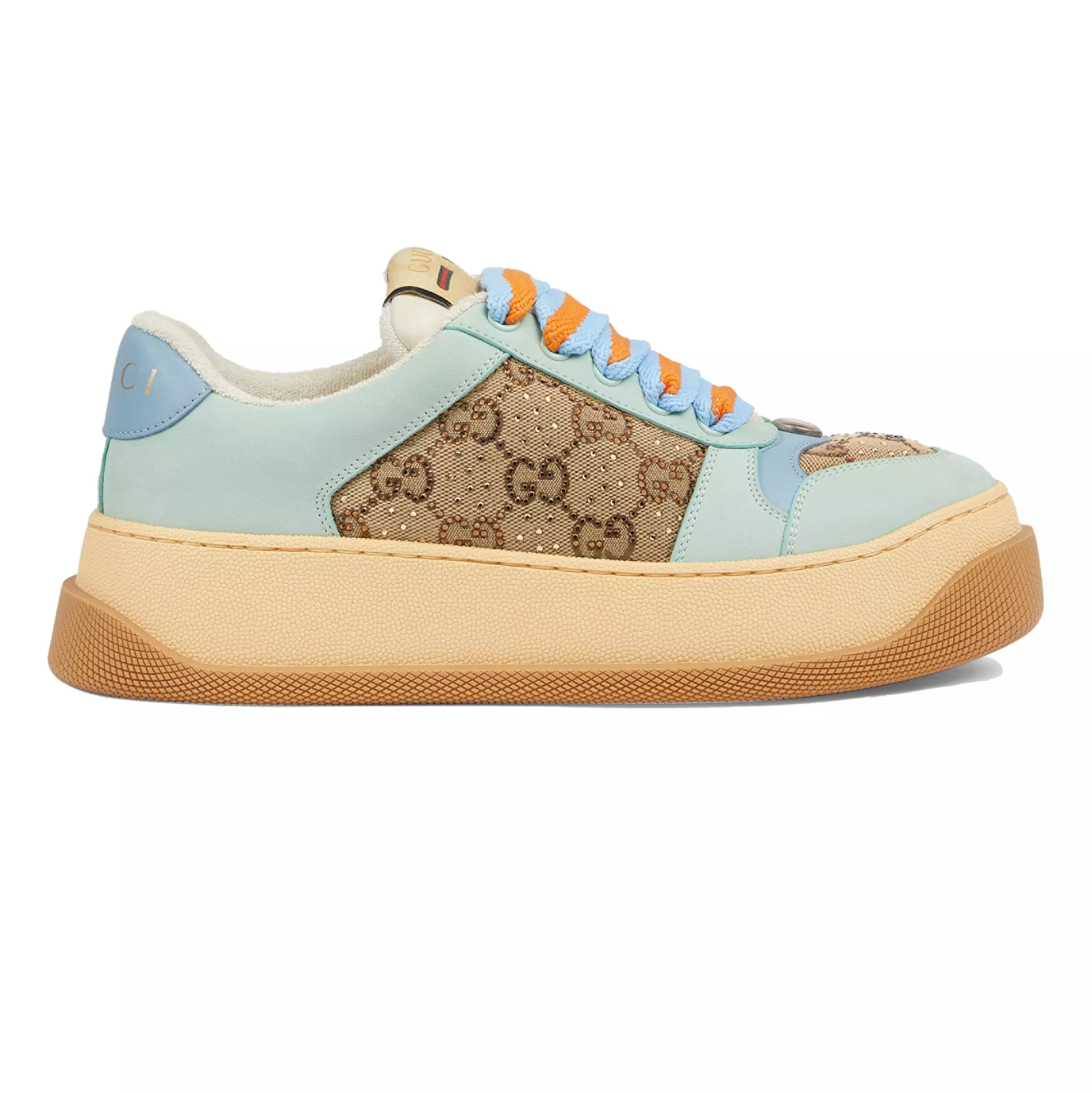 GUCCI SCREENER TRAINER SNEAKERS CAMEL AND EBONY GG CANVAS – GC169 - DEEPREPS