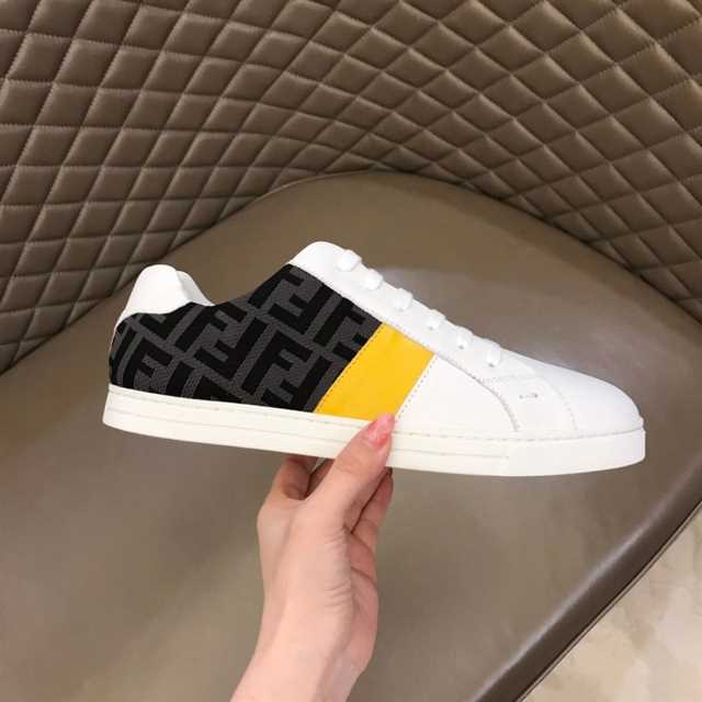 FENDI FF LOGO PRINT LOW-TOP SNEAKERS   FD17 - DEEPREPS