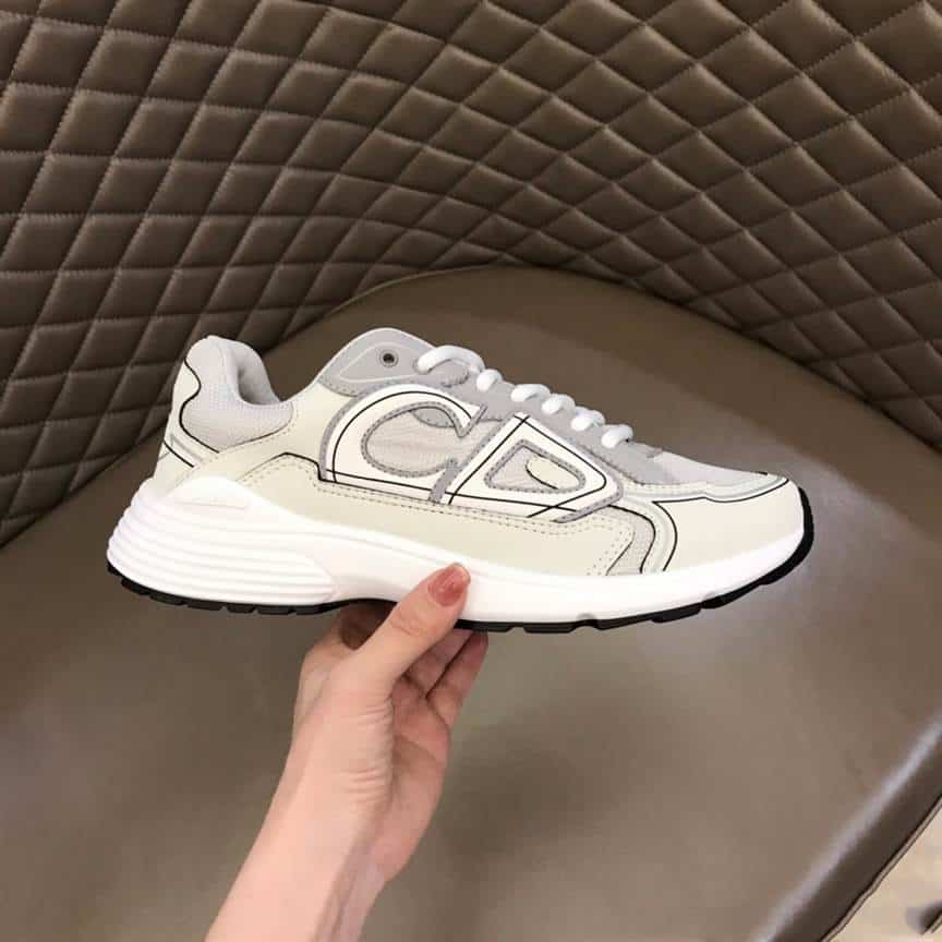 DIOR B30 SNEAKERS GRAY MESH AND WHITE TECHNICAL FABRIC   CD85 - DEEPREPS