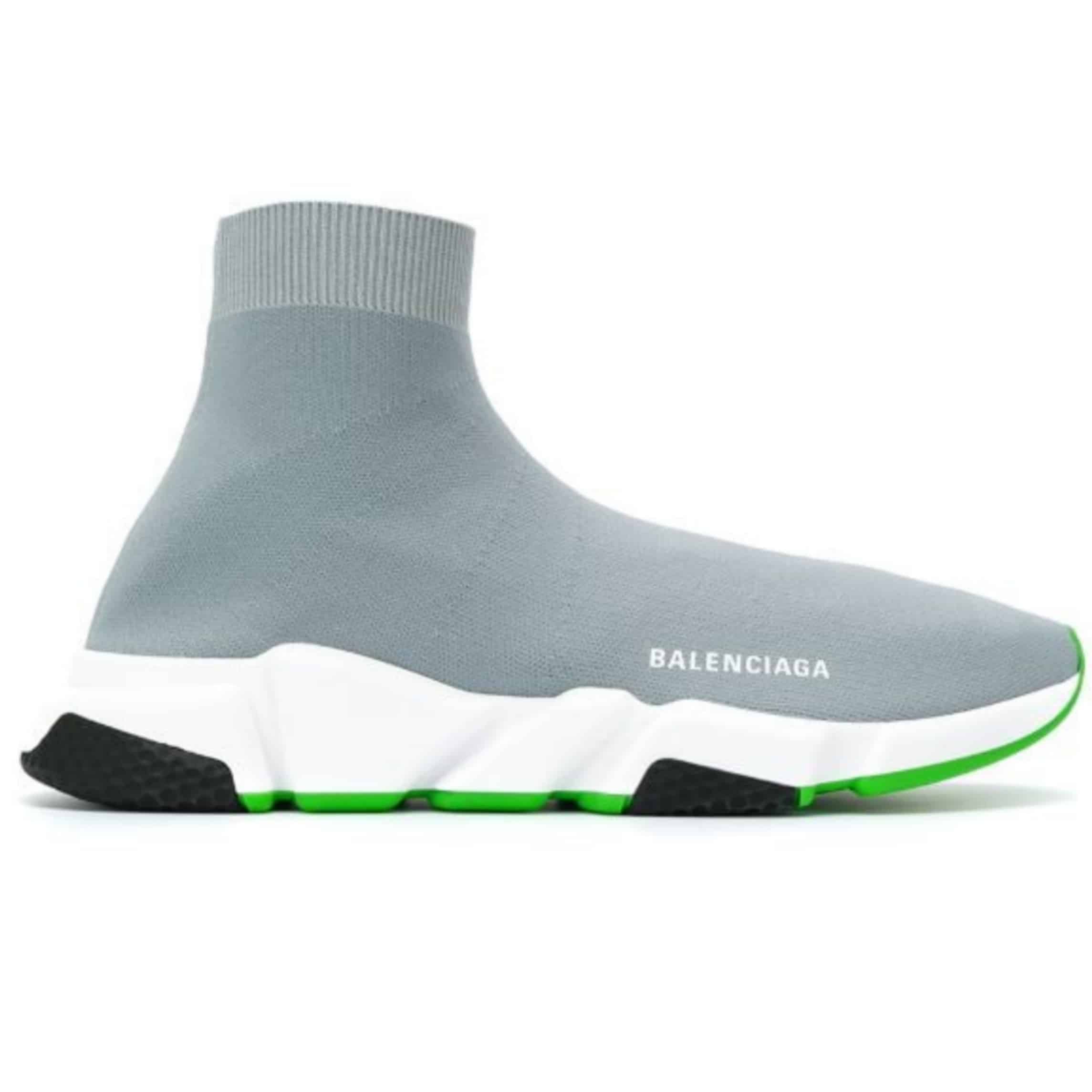 BALENCIAGA SPEED TRAINER METALLIC SILVER NEON   BB19 - DEEPREPS
