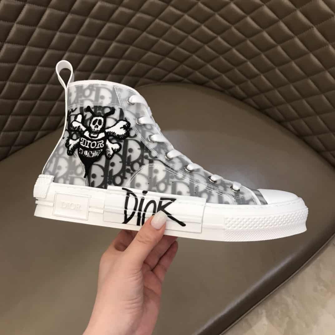 B23 HIGH-TOP SNEAKER WITH DIOR AND SHAWN BEE EMBROIDERY PATCH - DEEPREPS