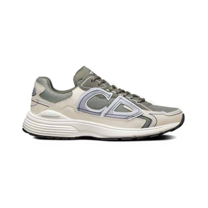 DIOR B30 SNEAKERS OLIVE MESH AND CREAM TECHNICAL FABRIC   CD86 - DEEPREPS