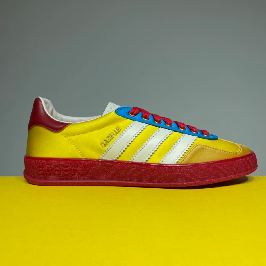 ADIDAS X GUCCI GAZELLE LOW-TOP SNEAKERS IN YELLOW AND RED – GC183 - DEEPREPS
