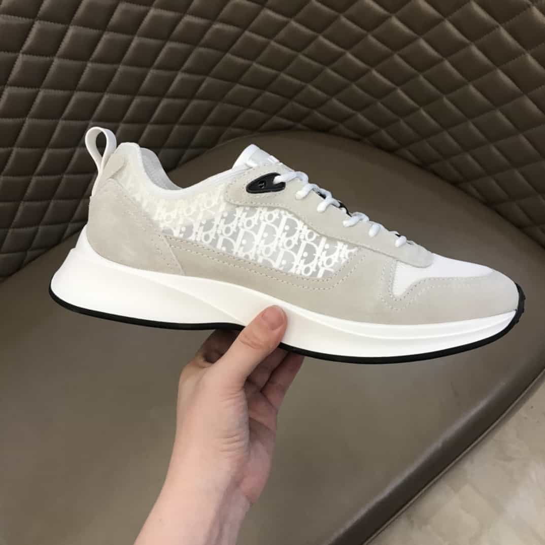 DIOR B25 OBLIQUE WHITE SUEDE RUNNER   CD38 - DEEPREPS