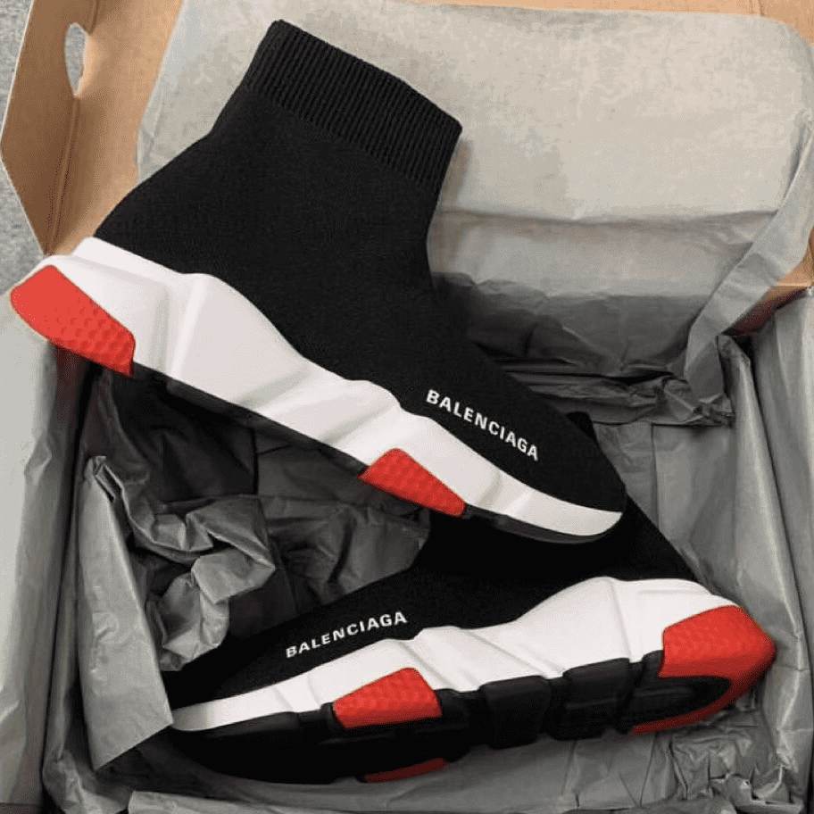 BALENCIAGA SPEED TRAINER BLACK RED   BB9 - DEEPREPS