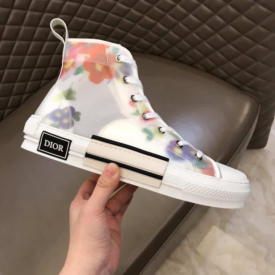 DIOR FLOWERS TECHNICAL CANVAS  B23  HIGH-TOP SNEAKER   CD12 - DEEPREPS