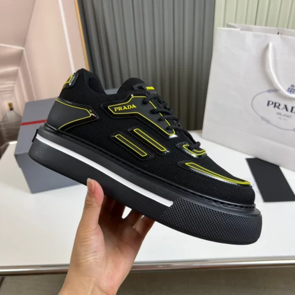PRADA MACRO RE-NYLON AND BRUSHED LEATHER SNEAKERS – PRD060 - DEEPREPS
